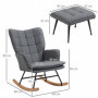 Gungstol med Fotpall Scandi Design Grå Linne