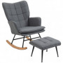 Gungstol med Fotpall Scandi Design Grå Linne
