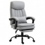 Ergonomisk Kontorsstol med Massage- och Värmefunktion Grå Läder