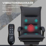Ergonomisk Kontorsstol med Massage och Värmefunktion Mörkgrå Läder