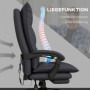 Ergonomisk Kontorsstol med Massage och Värmefunktion Mörkgrå Läder