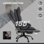 Ergonomisk Kontorsstol med Massage och Värmefunktion Mörkgrå Läder