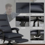 Ergonomisk Kontorsstol med Massage och Värmefunktion Mörkgrå Läder