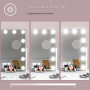 Hollywood Sminkspegel 12 LED Belysning 37 x 46 cm Vitram