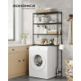 Badrumsförvaring till Över Toalettstol / Tvättmaskin 4 Hyllor Svart...