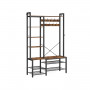 4-in-1 Hallmöbel med Klädhängare, Skoförvaring, Sittbänk Vintage brun 40 x 120 x 190 cm