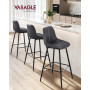 2-pack barstolar Svart konstläder sitthöjd 73 cm med ryggstöd stålram