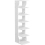 Skohylla 7 Nivåer med 2 Krokar 30 x 26,4 x 110,4 cm Vit Trä