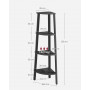 Hörnhylla 4 Nivåer Industriell design 125 cm (H) Svart