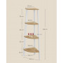Hörnhylla 4 Nivåer Industriell design 125 cm (H) Vit Ek