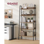 Bokhylla Steghylla 5 Plan Vintage Brun och Svart 80 x 30 x 170 cm