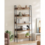 Bokhylla Steghylla 5 Plan Vintage Brun och Svart 80 x 30 x 170 cm