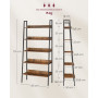 Bokhylla Steghylla 5 Plan Vintage Brun och Svart 80 x 30 x 170 cm
