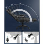 Ergonomisk Gamingstol med Benstöd Svart Läder Belastning upp till 150 Kg