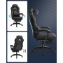 Ergonomisk Gamingstol med Benstöd Svart Läder Belastning upp till 150 Kg