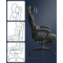 Ergonomisk Gamingstol med Benstöd Svart Läder Belastning upp till 150 Kg