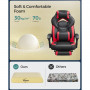 Ergonomisk Gamingstol med Benstöd Svart Röd Läder Belastning upp ti...