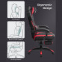 Ergonomisk Gamingstol med Benstöd Svart Röd Läder Belastning upp till 150 Kg