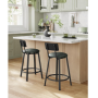 2-Pack Barstolar med Ryggstöd Industriell Stil, Mörkgrön/Svart, H.62 cm