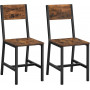 2-pack Matstolar - Köksstolar Vintage brun-svart