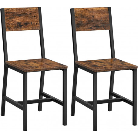 2-pack Matstolar - Köksstolar Vintage brun-svart