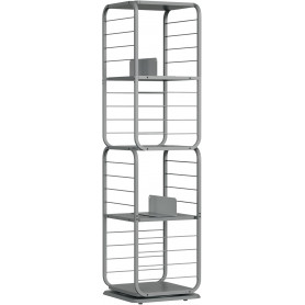 Bokhylla Snurrbar 43×43×158 cm Duvgrå Spånskiva & Stål 4 Våningar B...