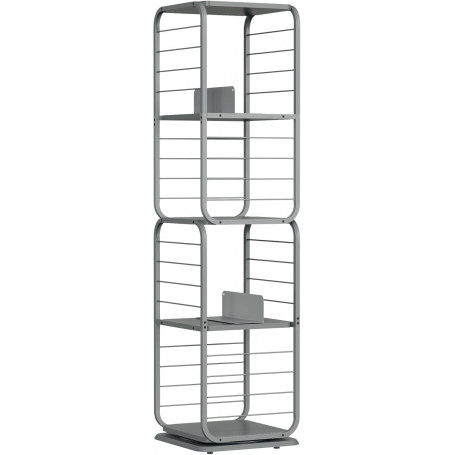 Bokhylla Snurrbar 43×43×158 cm Duvgrå Spånskiva & Stål 4 Våningar B...