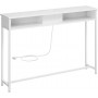 Konsolbord med Inbyggd Eluttag - 2 Fack Vit 120 x 25 x 81 cm