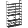 Justerbar Skoställ 8 nivåer 32 par Svart 86,9 x 29,5 x 157,6 cm