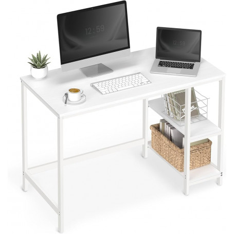 Skrivbord med 2 Hyllor 120 x 60 x 75 cm Industriell Vit