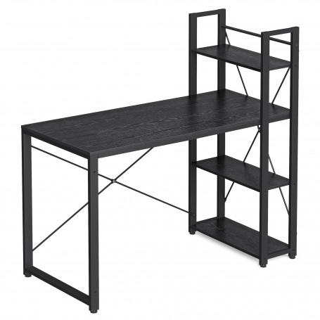Skrivbord med Sidobokhylla 137 x 60 x 119 cm Svart