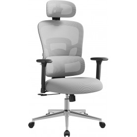 Ergonomisk Kontorsstol Mesh med Armstöd, upp till 150 kg - Grå