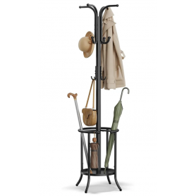 Tamburmajor med Paraplyställ 12 Krokar Svart 175 cm (H)