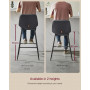2-pack Barstolar - Sitthöjd 73 cm Konstläder Svart - Ergonomiskt ryggstöd