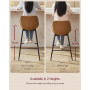 2-pack Barstolar brun konstläder sitthöjd 73 cm med ryggstöd stålram