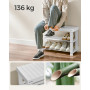 Klädhängare + Skobänk Vit Bambu