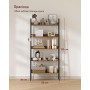 Bokhylla Steghylla 5 Plan Vintage Brun och Svart 80 x 30 x 170 cm