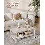 Soffbord Boho Rotting 2 Nivåer Beige 100 x 55 x 45 cm