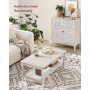 Soffbord Boho Rotting 2 Nivåer Beige 100 x 55 x 45 cm