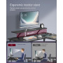 L-format Skrivbord med Grenuttag, Belysning, Skärmstativ, 2 lådor 2 USB-portar Svart
