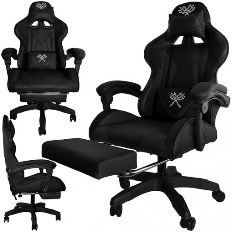 Gamingstol med Silikonhjul och Justerbara Funktioner - svart