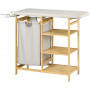 Strykbräda med Tvättkorg 57L och Förvaringshyllor Bambu 113 x 34 x ...