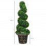 2-pack Konstväxt Spiral Buxbom 90 cm Höjd Grön