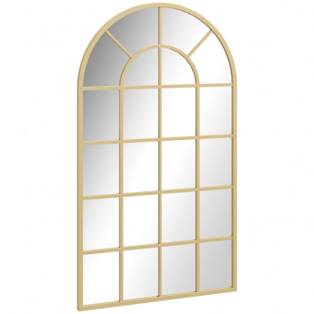 Vägg Spegel Fönsterlook Guld 62 x 110 cm