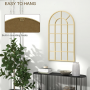 Vägg Spegel Fönsterlook Guld 62 x 110 cm