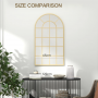 Vägg Spegel Fönsterlook Guld 62 x 110 cm