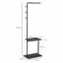 Klädhängare med Hylla Svart 148 cm (H)