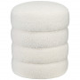 Fotpall Teddy Fleece Φ 40 x 45 cm Krämvit