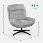 Relax Fåtölj 360 Rotation Grå Chenille