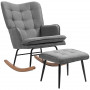 Gungstol med Fotpall Scandi Design Mörkgrå Linne